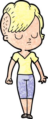 Bir insan tarafından çizilmiş karikatür kadın.