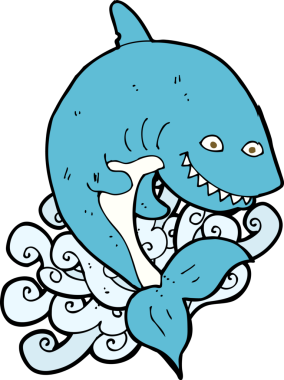 Bir insan tarafından çizilmiş bir köpek balığı.