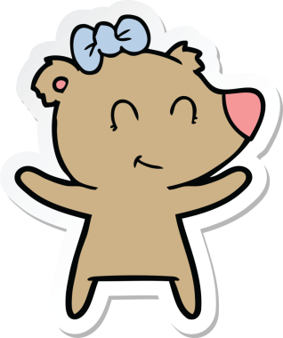 Bir insan tarafından çizilmiş dişi ayı karikatürü.