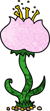 bir insan tarafından çizilmiş egzotik bir çiçek.