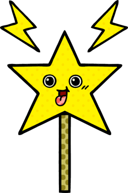 Bir insan tarafından çizilmiş sihirli değnek çizgi romanı.