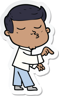 Bir insan tarafından çizilmiş bir çizgi film modelinin çıkartması.