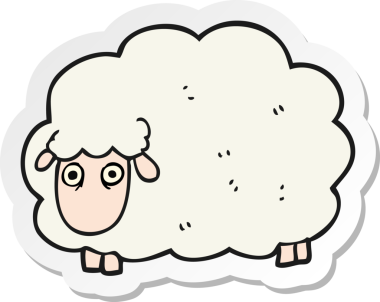 Bir insan tarafından çizilmiş osuran koyunun çıkartması.