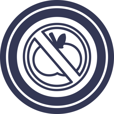 bir insan tarafından çizilmiş sağlıklı yiyecek dairesel simgesi yok