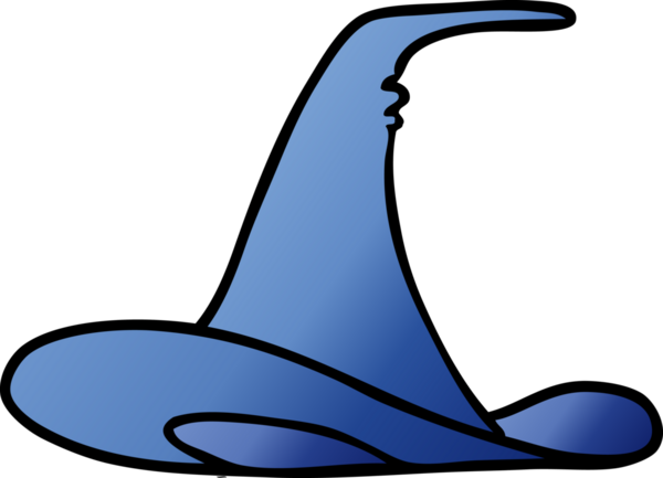 Bir insan tarafından çizilmiş bir cadı şapkasının gradyan çizimi.