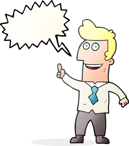 Bir insan tarafından çizilmiş serbest konuşma balonu karikatür işadamı