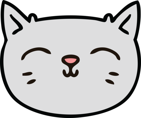 Bir insan tarafından çizilmiş garip çizgi film kedi yüzü.