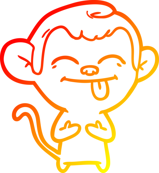 Bir insan tarafından çizilmiş komik çizgi maymun çizimi.