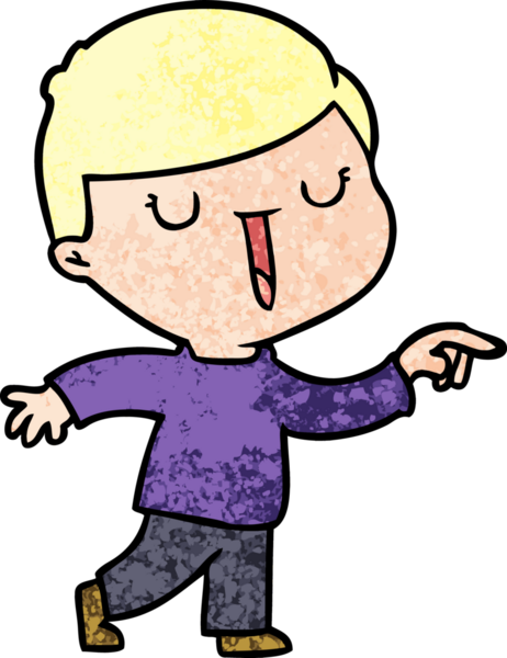 Bir insan tarafından çizilmiş mutlu çocuk çizgi filmi.