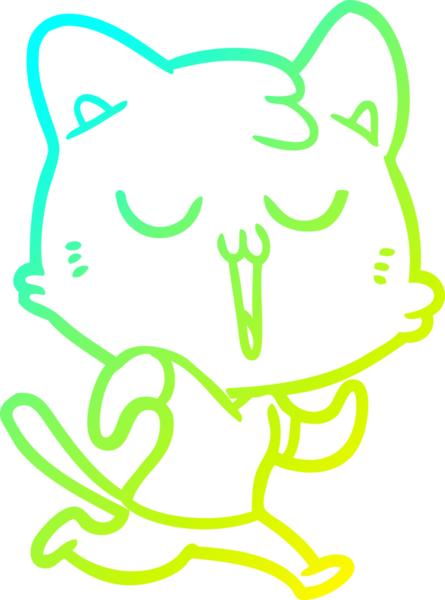 Bir insan tarafından çizilmiş çizgi film kedisinin soğuk çizgi çizimi.