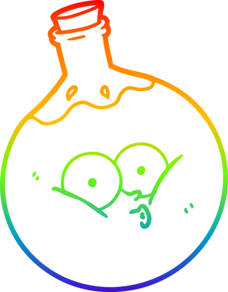 gökkuşağı gradyanı çizimi bir insan tarafından çizilmiş bir karikatür iksiri