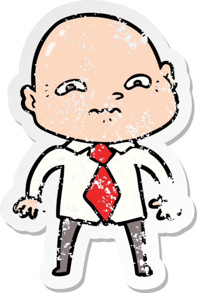 Bir insan tarafından çizilmiş gergin bir adamın sıkıntılı çıkartması.