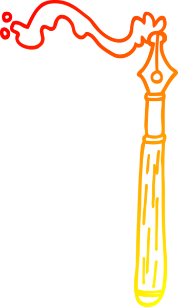 Bir insan tarafından çizilen mürekkep kaleminin sıcak gradyan çizimi