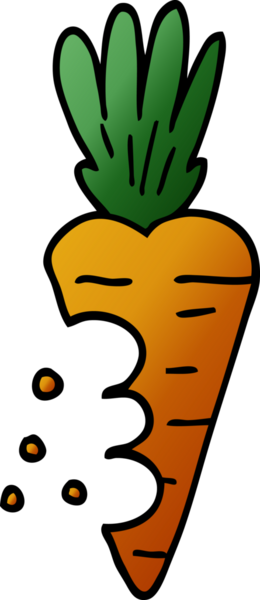 Bir insan tarafından çizilmiş ısırık izleri olan karalama havucu.