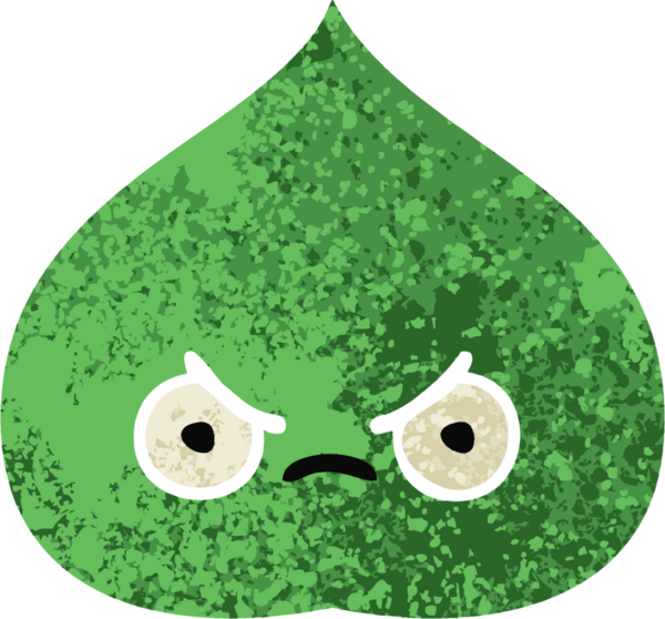 Bir insan tarafından çizilmiş dışavurumsal yaprağın retro çizim tarzı karikatürü