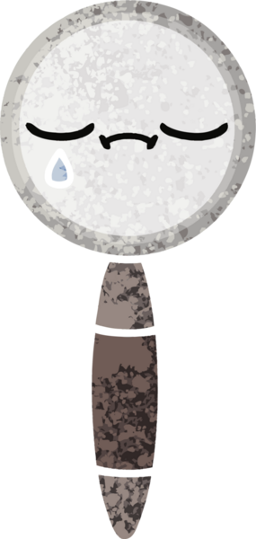 Bir insan tarafından çizilmiş bir büyüteçin retro çizim tarzı karikatürü