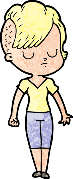 Bir insan tarafından çizilmiş karikatür kadın.