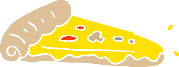 Bir insan tarafından çizilmiş karalama pizza dilimi.