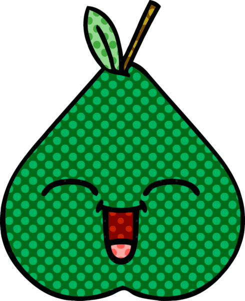 bir insan tarafından çizilmiş bir armut karikatürü.