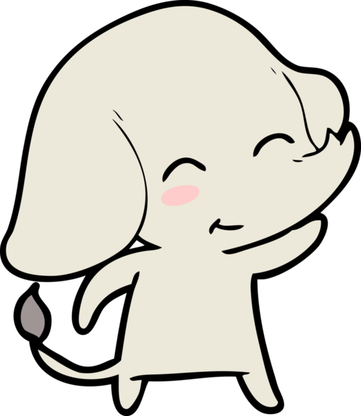 Bir insan tarafından çizilmiş şirin bir fil.