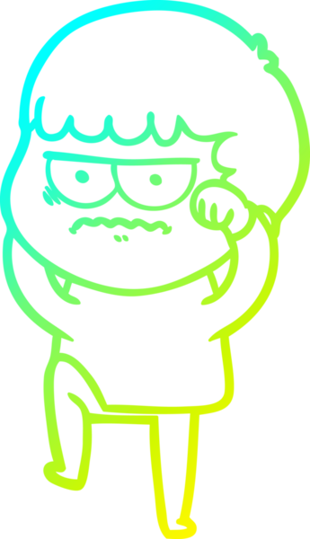 Bir insan tarafından çizilmiş bir çizgi filmin soğuk gradyan çizimi.