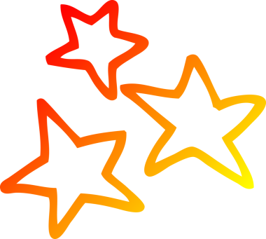 Bir insan tarafından çizilen çizgi film yıldızının sıcak gradyan çizimi