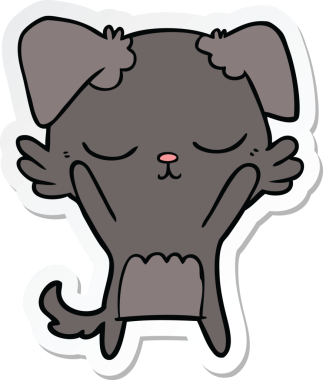 Bir insan tarafından çizilmiş şirin bir köpeğin çıkartması.