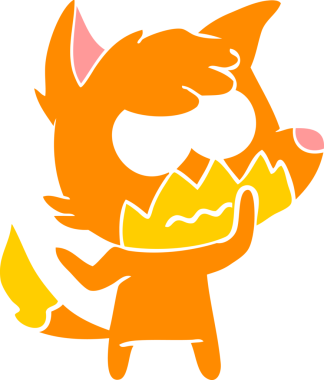 Bir insan tarafından çizilmiş düz renkli çizgi film.