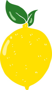 Bir insan tarafından çizilmiş limon düz renk çizimi