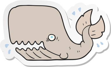 Bir insan tarafından çizilmiş kızgın bir balinanın çıkartması.