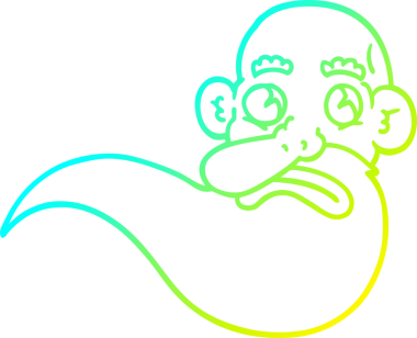 Bir insan tarafından çizilmiş huysuz, yaşlı bir adamın soğuk çizgi çizimi.