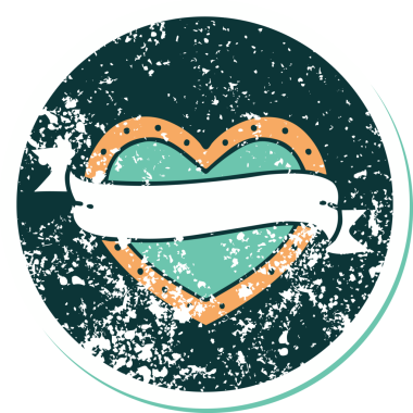 Bir insan tarafından çizilmiş kalp ve bayrağın sembolik depresif dövme şekli