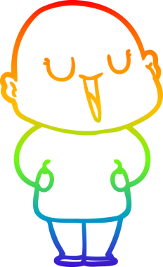 gökkuşağı gradyan çizimi mutlu bir çizgi kel adamın çizimi bir insan tarafından çizildi