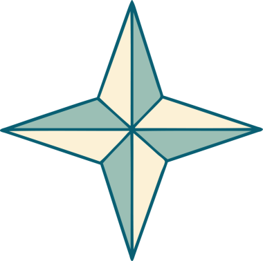 Bir insan tarafından çizilmiş bir yıldızın ikonik dövme şekli