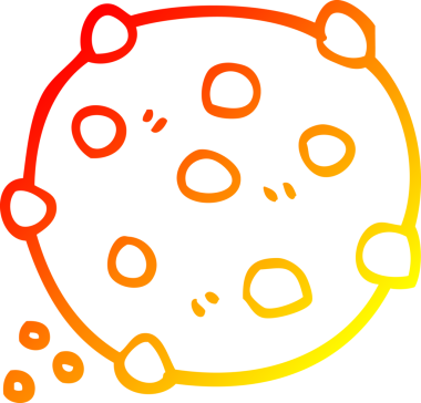 Bir insan tarafından çizilmiş çikolatalı kurabiyenin sıcak çizgi çizimi