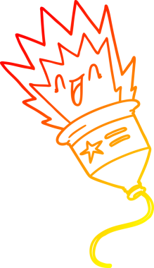 Bir insan tarafından çizilmiş bir parti çizgi filminin sıcak gradyan çizimi