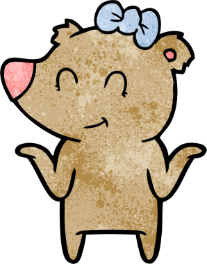 Bir insan tarafından çizilmiş dişi ayı çizgi filmi.