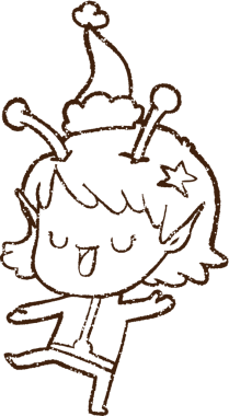 Bir insan tarafından çizilen Mutlu Uzaylı Kömür Çizimi