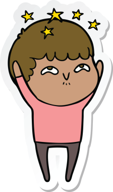 Bir insan tarafından çizilmiş bir karikatür çıkartması.