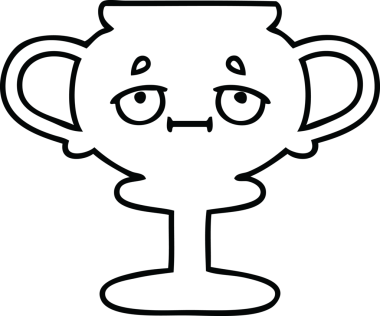 Bir insan tarafından çizilmiş bir kupanın çizgi çizimi