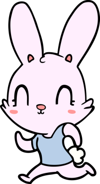 Bir insan tarafından çizilmiş şirin çizgi film tavşanı.