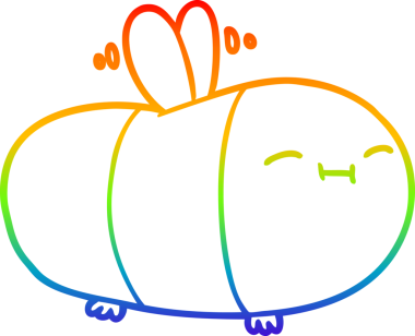 gökkuşağı gradyanı çizimi bir insan tarafından çizilmiş mutlu çizgi film arısı