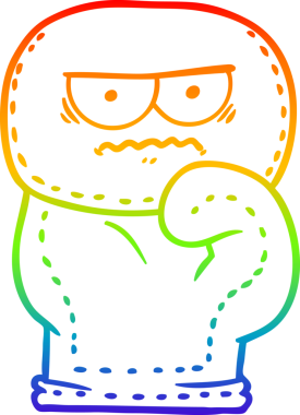 Bir insan tarafından çizilmiş bir çizgi film boks eldiveninin gradyan çizimi