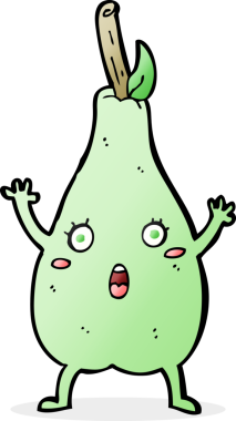 Bir insan tarafından çizilmiş korkmuş armut.