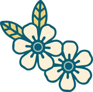 Bir insan tarafından çizilmiş bir çiçeğin ikonik dövme şekli