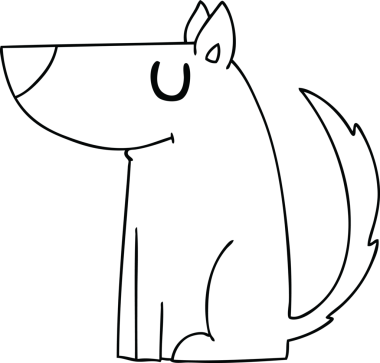 Bir insan tarafından çizilmiş garip çizgi film köpeğiydi.