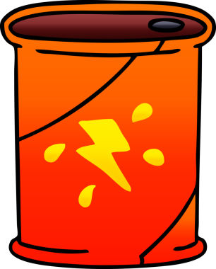 bir insan tarafından çizilen gölgelenmiş garip karikatür kola kutusu