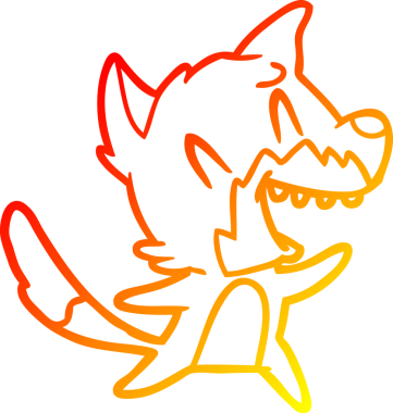 Bir insan tarafından çizilmiş gülen tilki çizgi filmi.