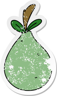 Bir insan tarafından çizilmiş garip bir el armutunun sıkıntılı çıkartması.