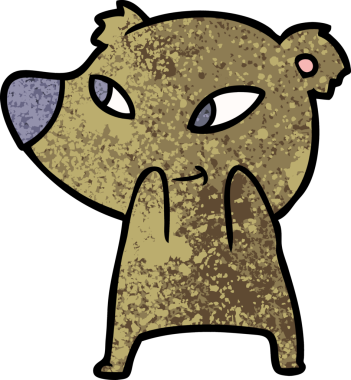 Bir insan tarafından çizilmiş sevimli çizgi film ayısı.